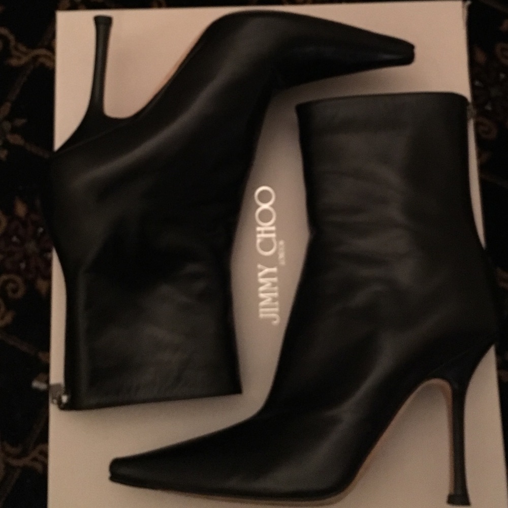 COPY - SALEJimmy Choo Lily BlackKid Stiletto Bootie  37.5